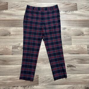 Talbots Hampshire Straight Leg Ankle Pants in Merry Tartan Plaid Size 10
